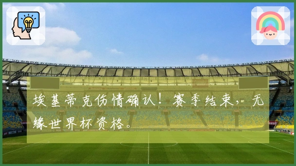 埃基蒂克伤情确认！赛季结束，无缘世界杯资格。
